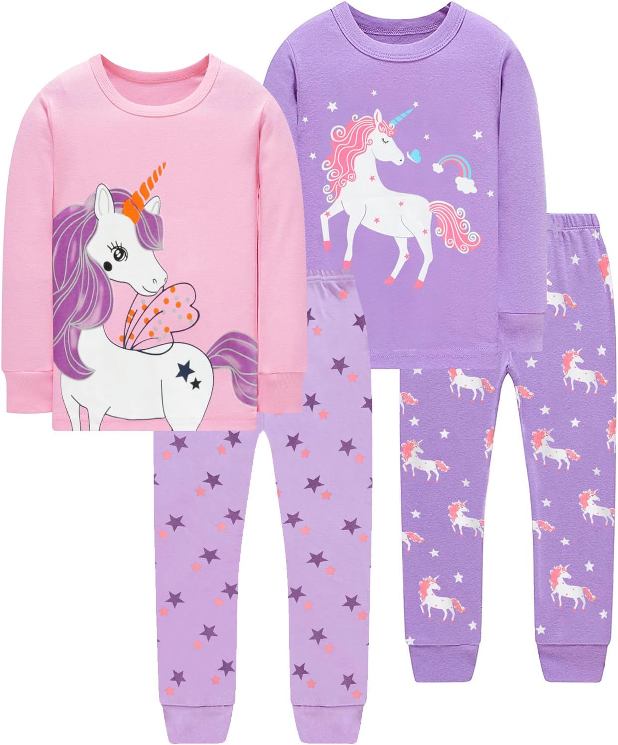 Little Hand Kids Girls Long Sleeve Pajamas Unicorn Sleepwears Dinosaur Pajama Cute Cat Pjs for Toddler Clothes 2-7 Years