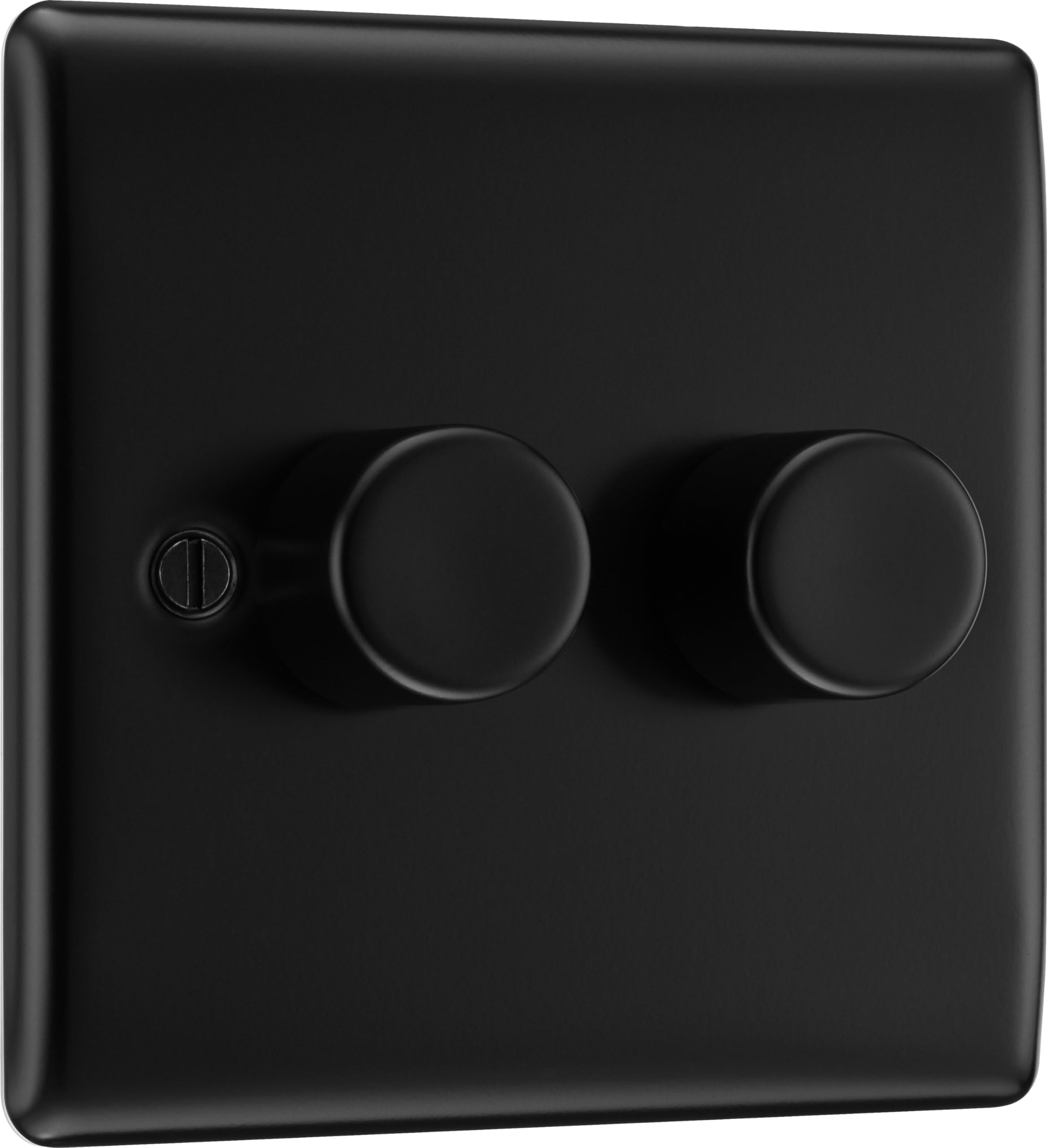 British General BG Electrical Double Dimmer Intelligent Light Switch, Matt Black, 2-Way