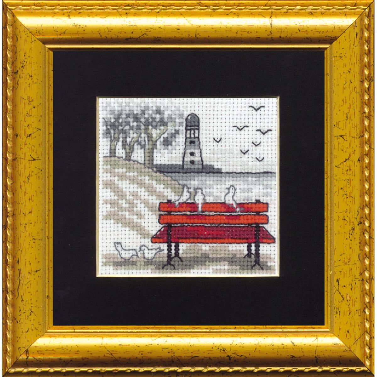 Permin Red Bench Cross Stitch Kit