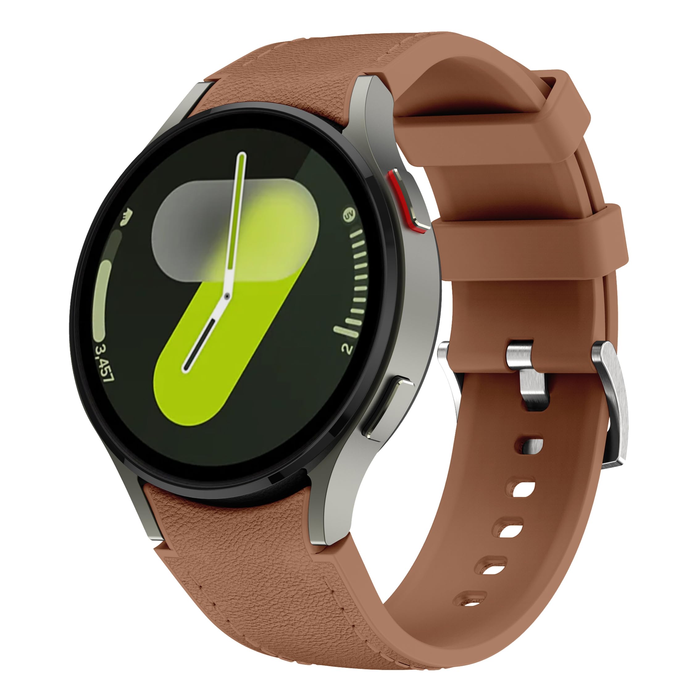 YYXIXI No Gap Silicone Leather Watch Strap Compatible with Samsung Galaxy Watch 7/6/5/4, Quick Release Replacement Straps for Galaxy Watch 5 Pro/6 Classic (Watch Not Included)-picture-17