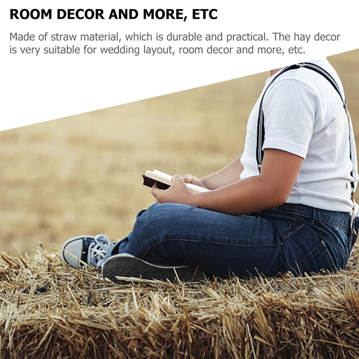 Zerodeko Décoration Accessoire pour Décor Mariage et Aménagement de Scène de Foin en Naturelle Style Champêtre Frais pour Extérieur