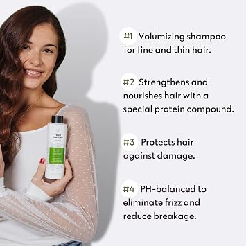 No nothing Volume Shampoo and Conditioner - Hypoallergenic, Unscented Volumizing Shampoo and Conditioner - Shampoo for Sensitive Scalp and Skin - Paraben Free, Vegan 10.15 oz