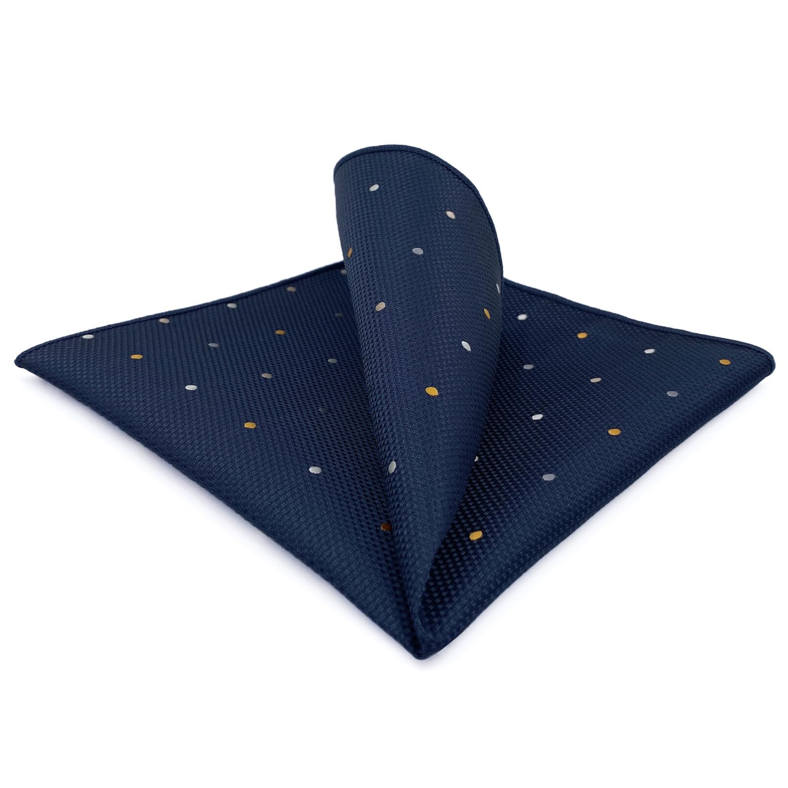 S&W SHLAX&WING Poszetki Blue Pocket Square Dots Dotty Mens Hanky Silk Promocyjny upominek Groomsmen Pocket Squares dla mężczyzn