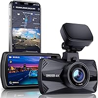 Vista 1 de Cámara de salpicadero YEECORE D21, cámara de salpicadero real 4K frontal con WiFi 5G y GPS, cámara de coche LCD de 3" con súper