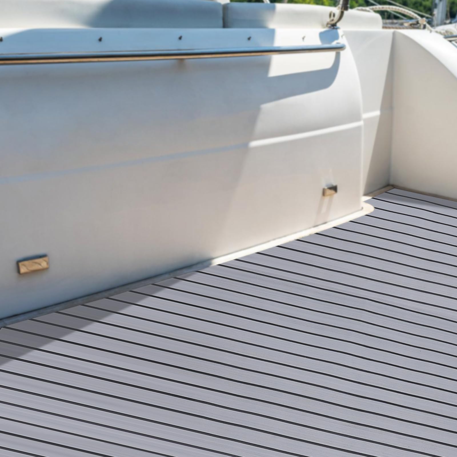 Teak Eva Schaum Bodenbelag, 240x90 cm Wasserdicht Bodenmatte Selbstklebend Deck Teppich Schalldämmung Dicke 6mm für Bootsdeck Wohnmobilen Yachten