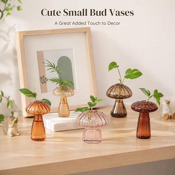 Glasseam Mushroom Plant Propagation Station, Small Glass Propagation Vases