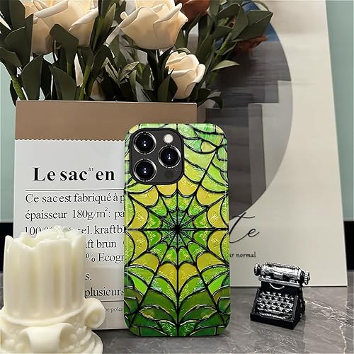 Miniatura 636 de Funda para iPhone 11 Pro Funda, Diseño de Patrón de Mosaico de Vidrio en Tono Verde - Protección Dual Híbrida Silicona + PC Duro Resistente a Golpes
