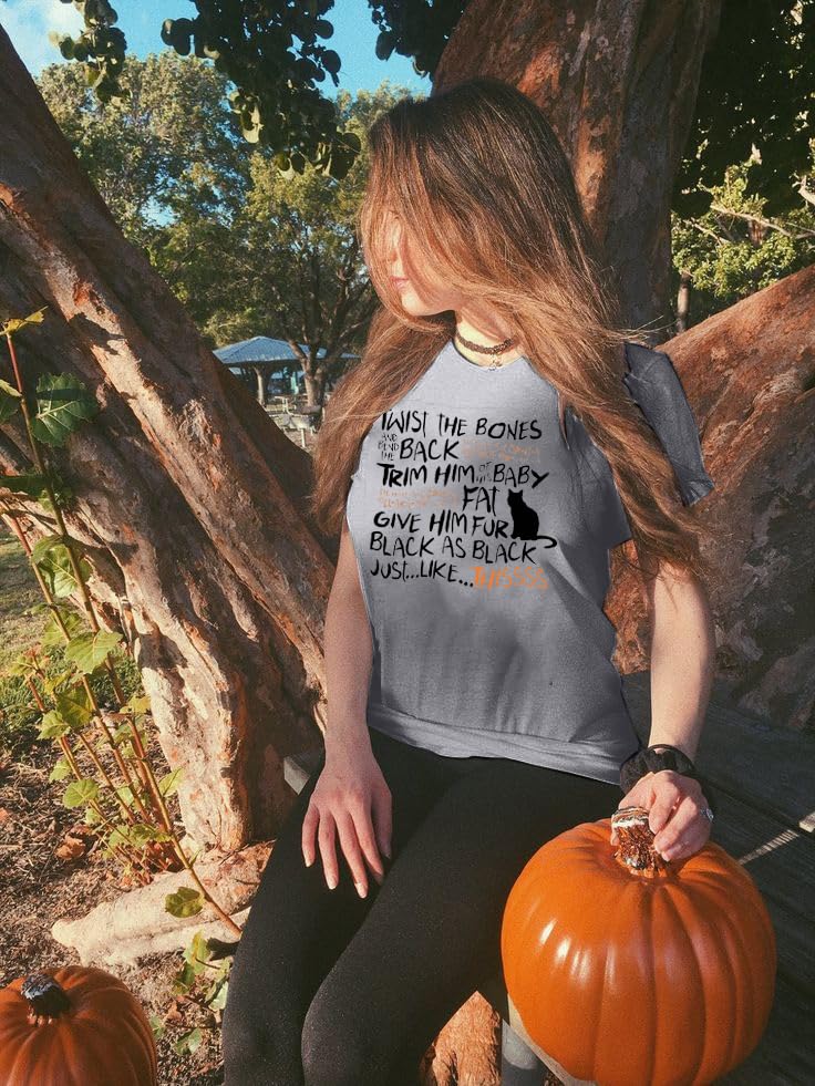 Hocus Pocus Shirt Women Halloween Shirts Twist The Bones Graphic Tee Sanderson Sisters Tops Halloween Movie Clothes4
