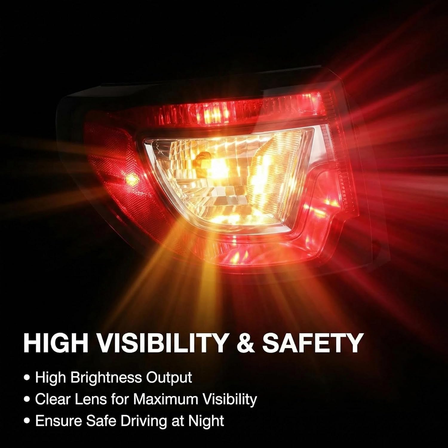 Flecto Tail Light Assembly Outer Left Driver Side Compatible with Chevrolet Traverse 2013-2017 Rear Halogen Brake Lamp Replacement 84266019 23301756 GM2804112 Body Mounted