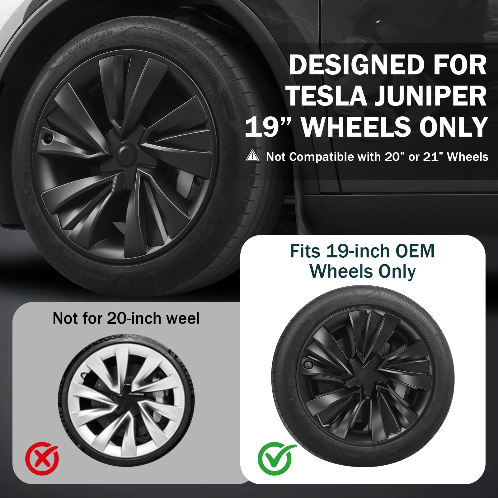 Amazon.co.jp: Abystar Hubcap Tesla Model Y Juniper 2026用 19インチ
