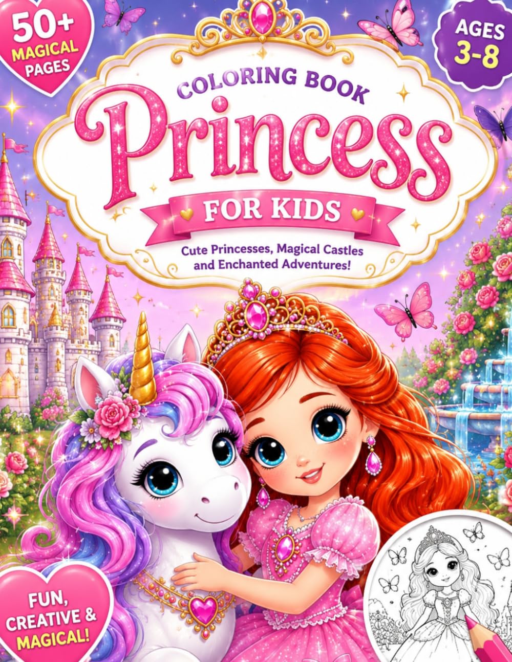 Princess: For Kids; Cute Princesses, Magical Castles and Enchanted Adventures.