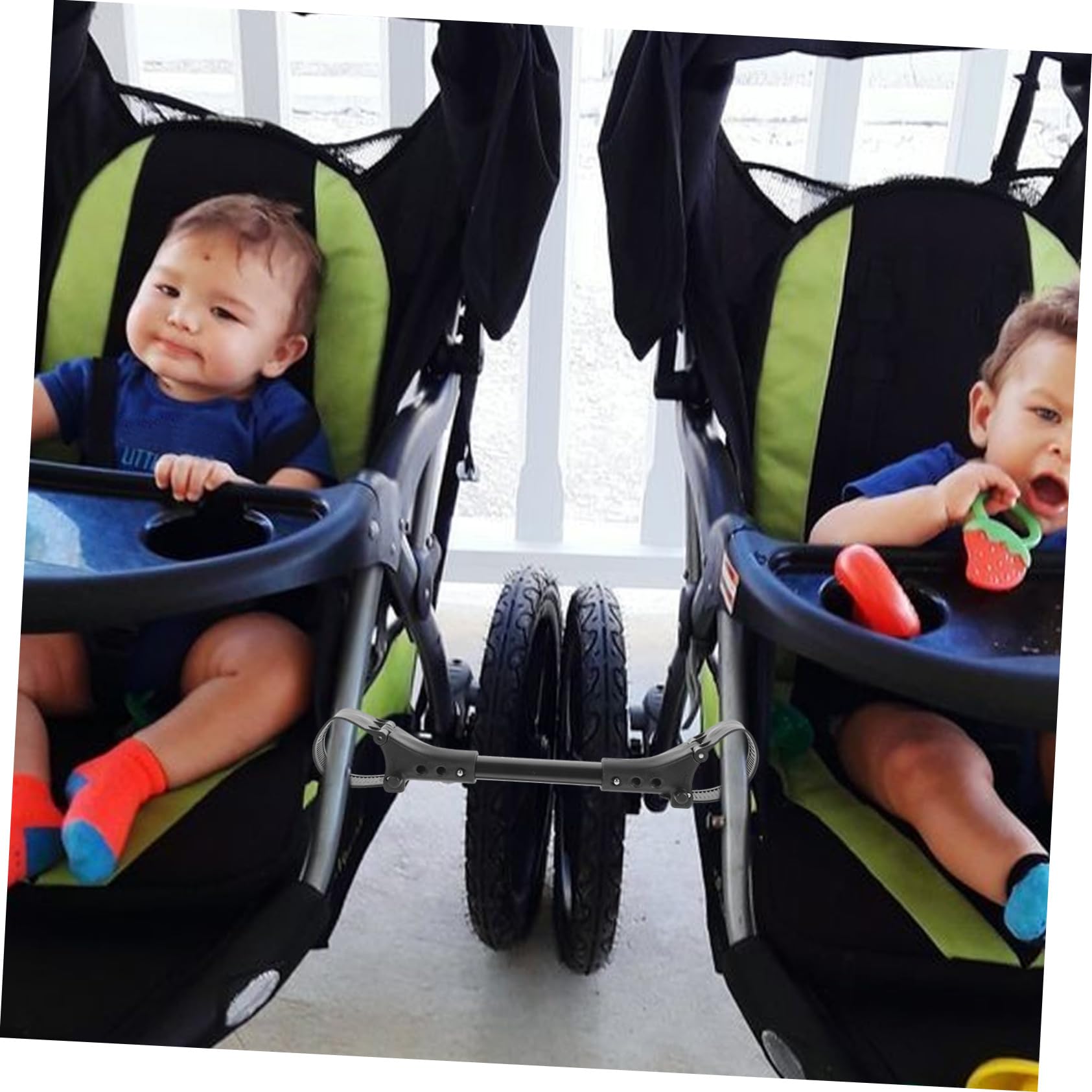 Conectores para Cochecito Gemelo de Aluminio Ligero y Longitud Ajustable, Pack de 3 Piezas para Unir Carritos de Ñiño en Parques Temáticos y Viajes