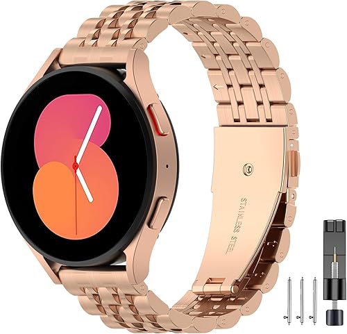 EZMVZKU Correa metálica de liberación rápida de 0.787 in para Samsung Galaxy Watch 6 5 4 3, correa de acero inoxidable para Garmin Venu2