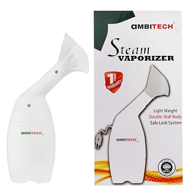 AmbiTech Steam Vaporizer Steam Inhaler Facial Vaporizer for Cold & Cough |White|1 Year Warrenty |Made in India