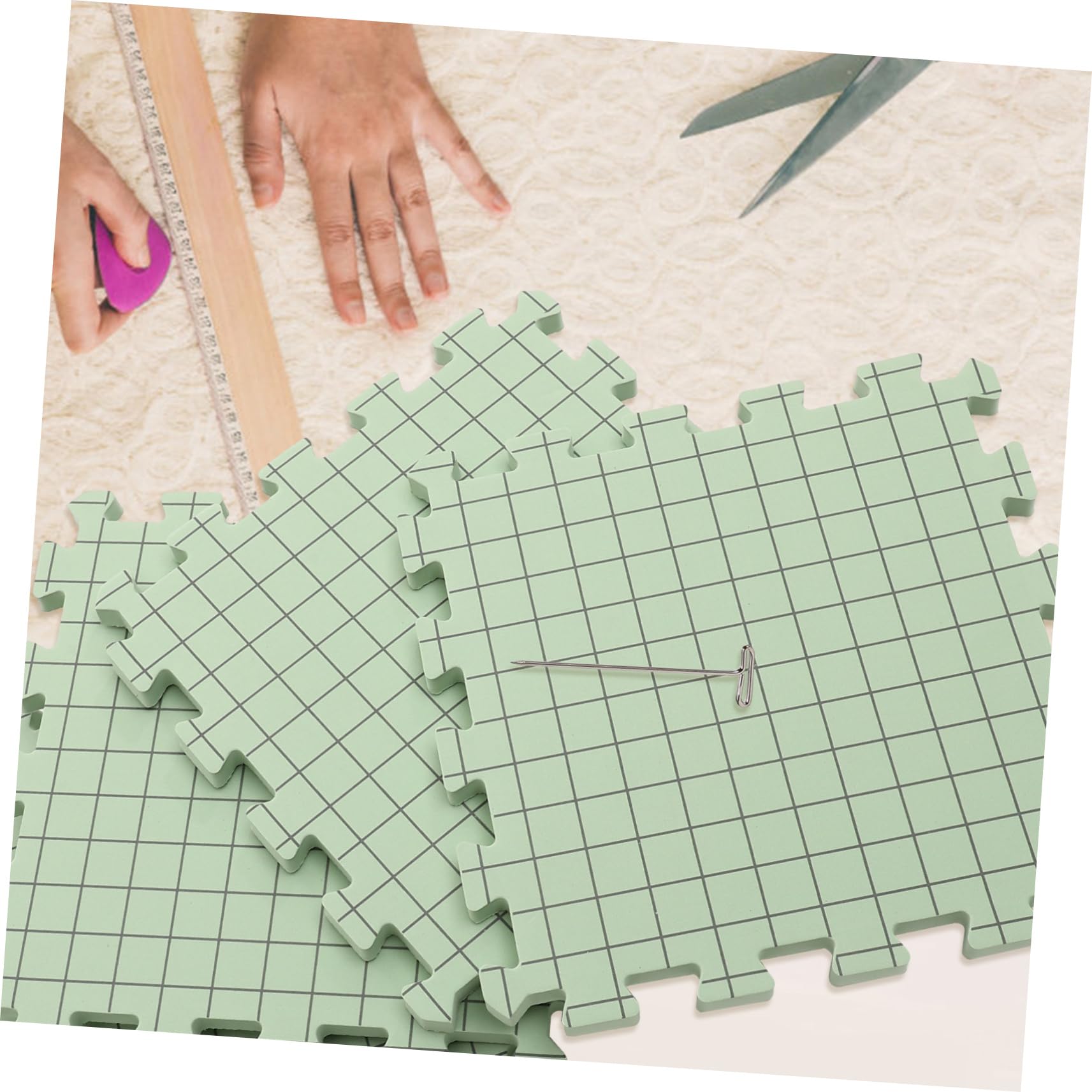 Sewroro Tablero Tabla de Bloqueo para Crochet con Pasador Forma de Almohadilla de Bloqueo de Espuma Portátil Tapete para Tejer para Proyectos de Ganchillo