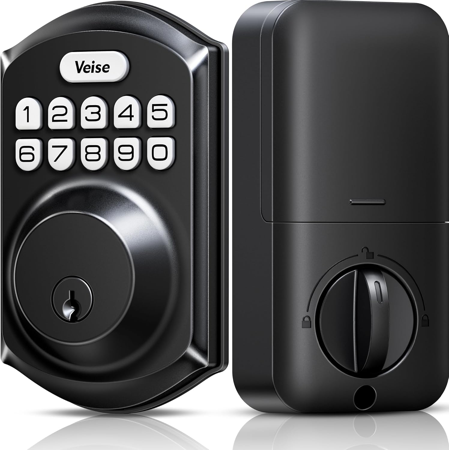 Veise VE001 Keyless Entry Door Lock with Keypad, Electronic Keypad Deadbolt for Front Door, 20 User Codes & One-Time Passcode, Auto Lock, IP55 Waterproof, Easy Installation for Home Apartment Rental