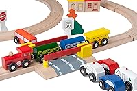 Vista 6 de 100-Piece Orbrium Juguetes triple-loop Conjunto tren de madera se adapta Thomas Brio Chuggington