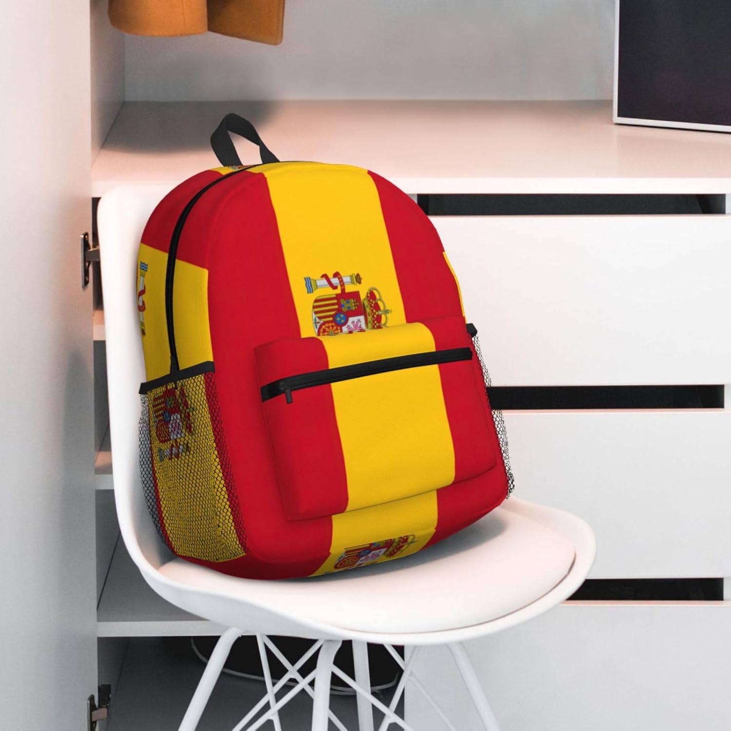 Spanish flag Backpack Large Sports Bag, Best for Basketball, Soccer, Volleyball, Swim, Gym, Travel
