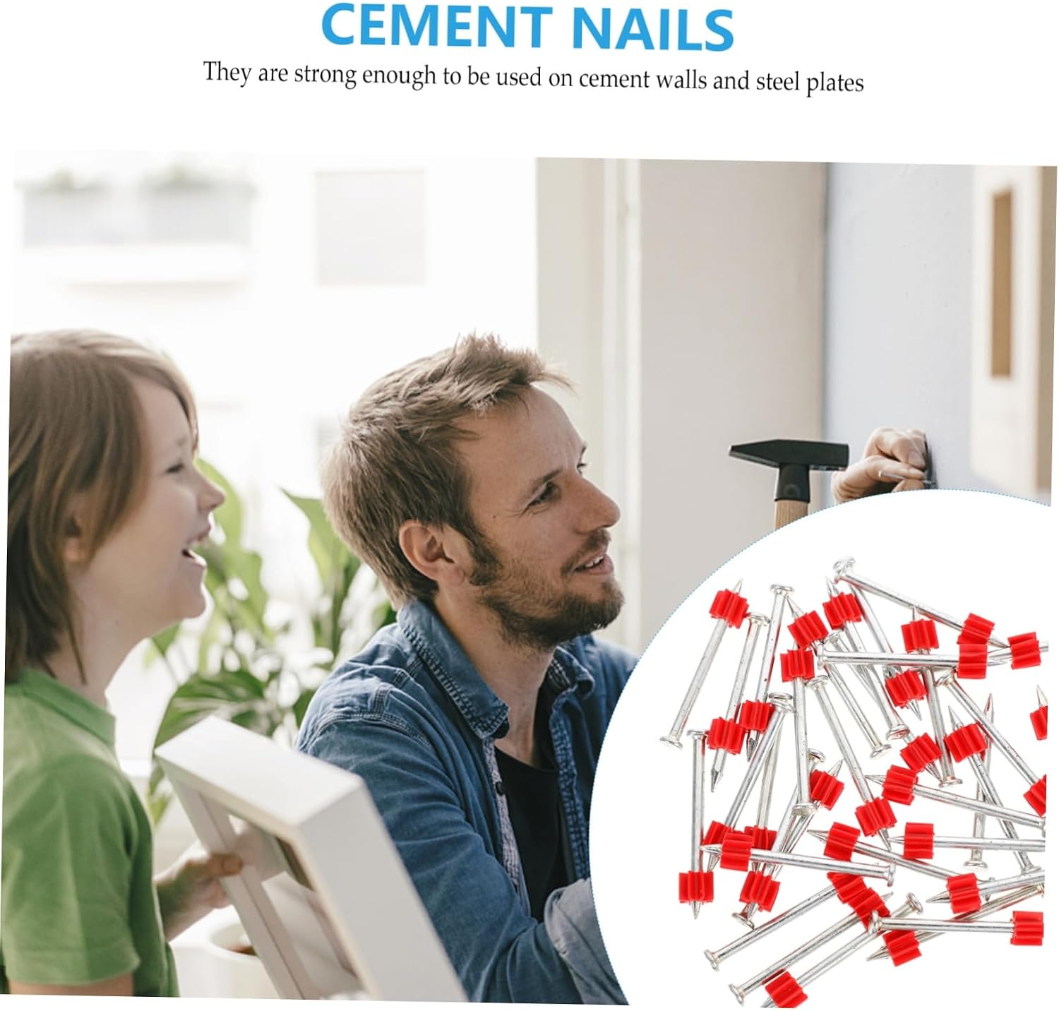 100pcs Cement Steel Nails Concrete Wall Anchors Nails for Hanging and Wall Hangings