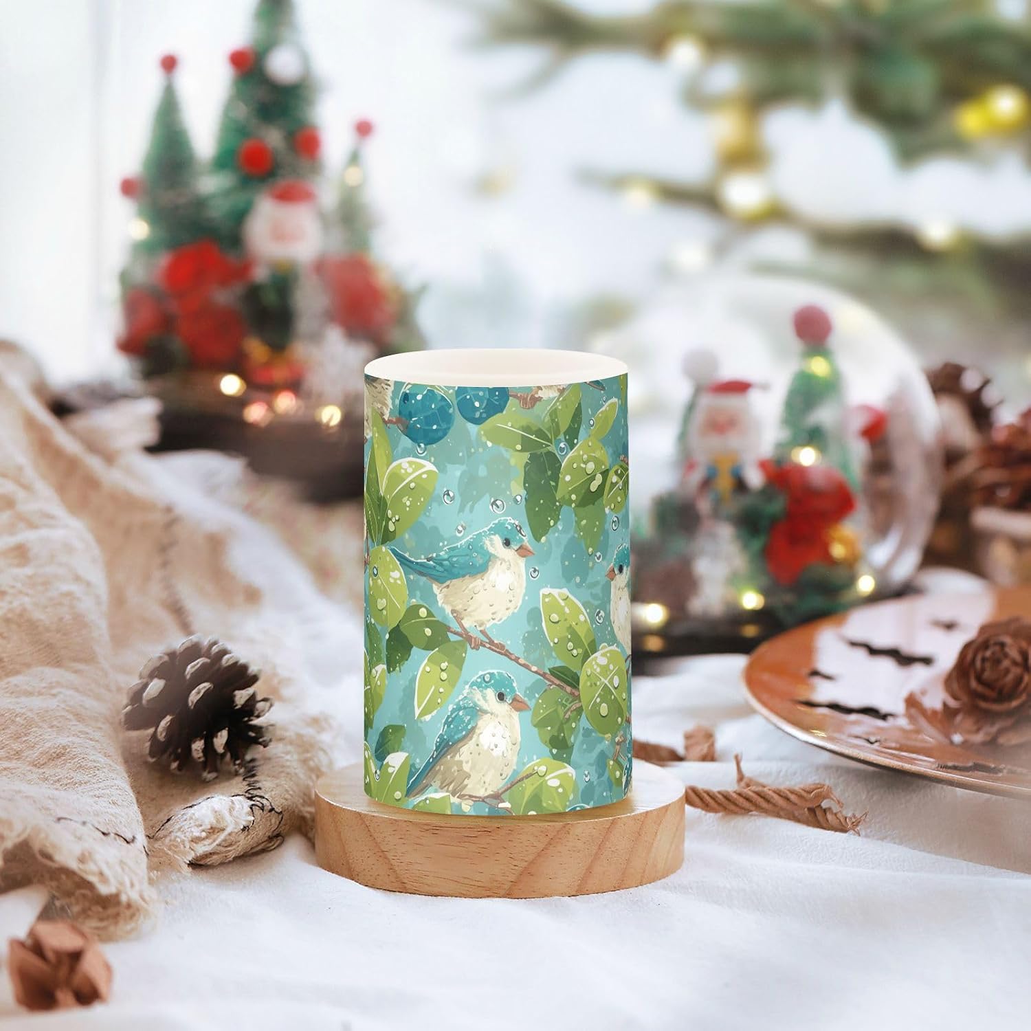 Mint Decorative Votive Candles with Romantic Remote Electronic Lights with Remote Control for Wedding Window, Battery Operated