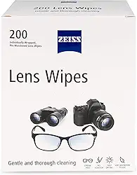 Lenços de limpeza de óculos ZEISS – 200 lenços pré-umedecidos para limpeza de óculos