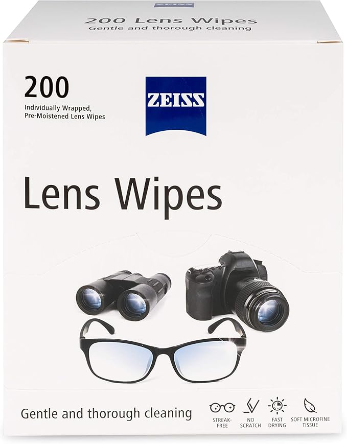 ZEISS PreMoistened Lens Cleaning Wipes 200 Count