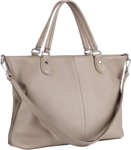 9 Soft Leather Handbags Designed for Comfort and Durability 10 befen Soft Genuine Leather Tote Bag for Women with Zipper, Real Leather Shoulder Purse with Top Handle & Crossbody Strap