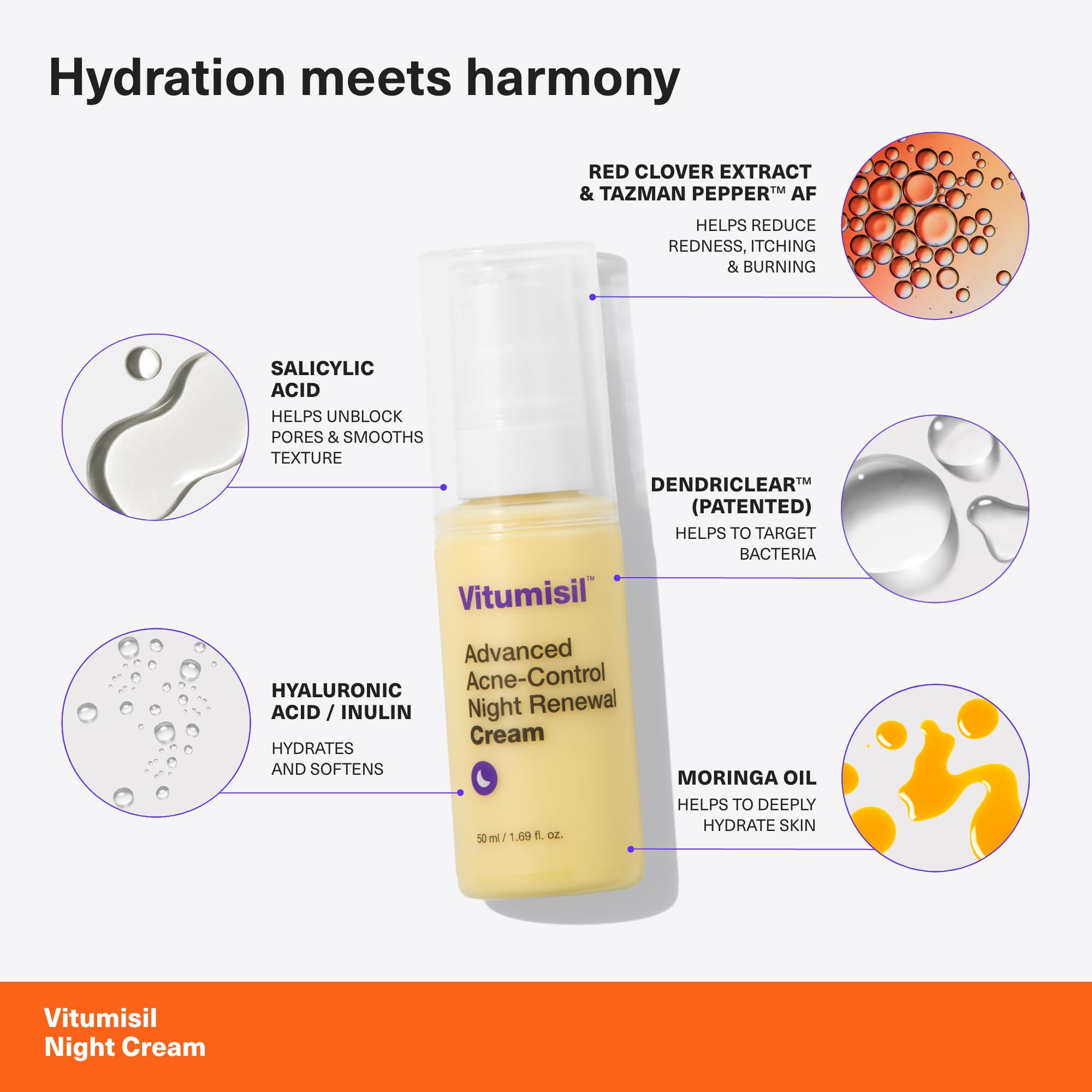 Dermz Vitumisil Active Night Cream (50 ml) is a regenerating overnight moisturiser carefully formulated for sensitive acne-prone - Image 3
