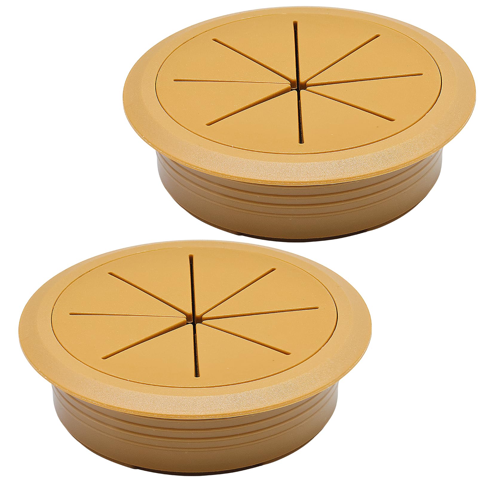 Desk Grommet 3-1/8" (80 mm), Desk Hole Cover for Cables Brown, Cable Grommet ABS Plastic, Desk Hole Grommet for Office and Home Table Cable,