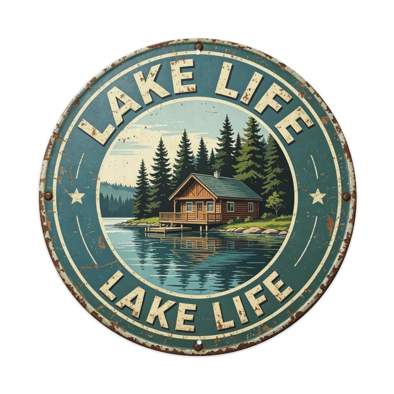 Lake Life Metal Tin Sign Plaque