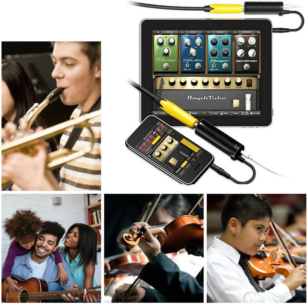 Whixant Guitar Interface I-rig Converter Replacement Guitar for Phone Guitar Audio Interface Guitar Tuner Guitar Line Converter Diameter 2cm, height 7cm - Image 5 thumbnail