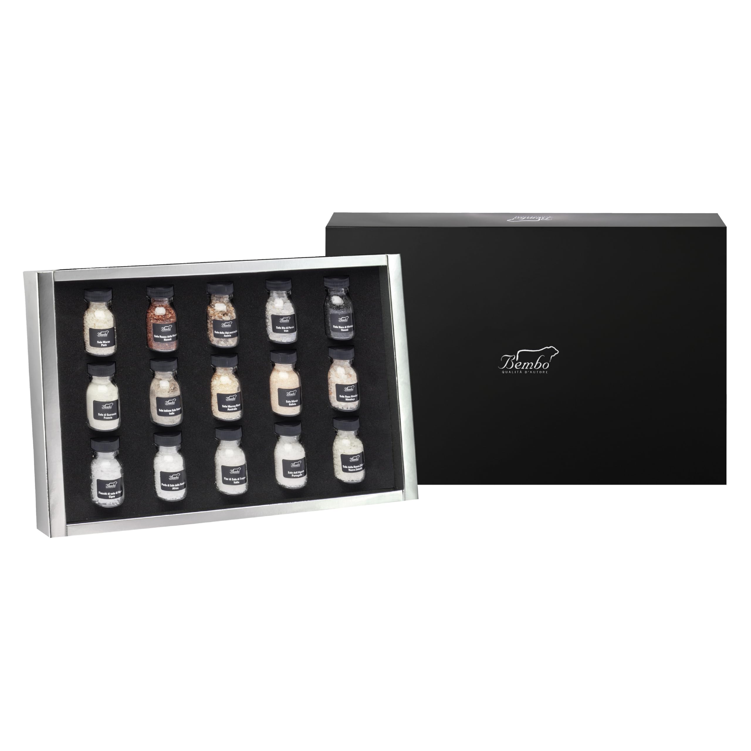 Gourmet Salz Set 15er Bembo – Premium Salz Geschenkset – Seltene Salze aus aller Welt – Gewürz Set Küche