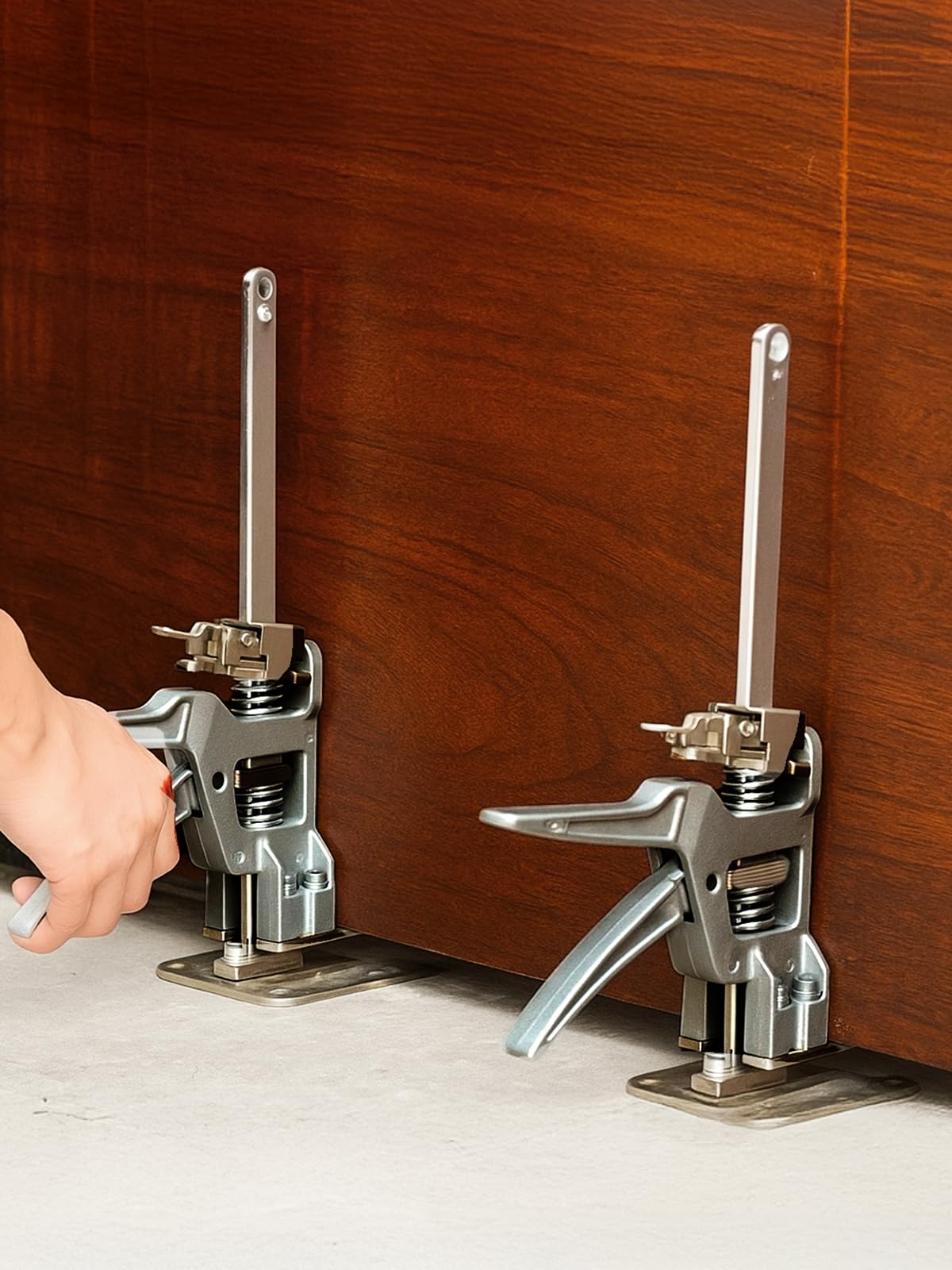 2er Set Multifunktionale Armheber mit Skala, Langsam- und Schnellhebefunktion, Tragkraft bis 220kg, Höhenverstellung für Möbel, Türen, Schränke, Gipskartonplatten