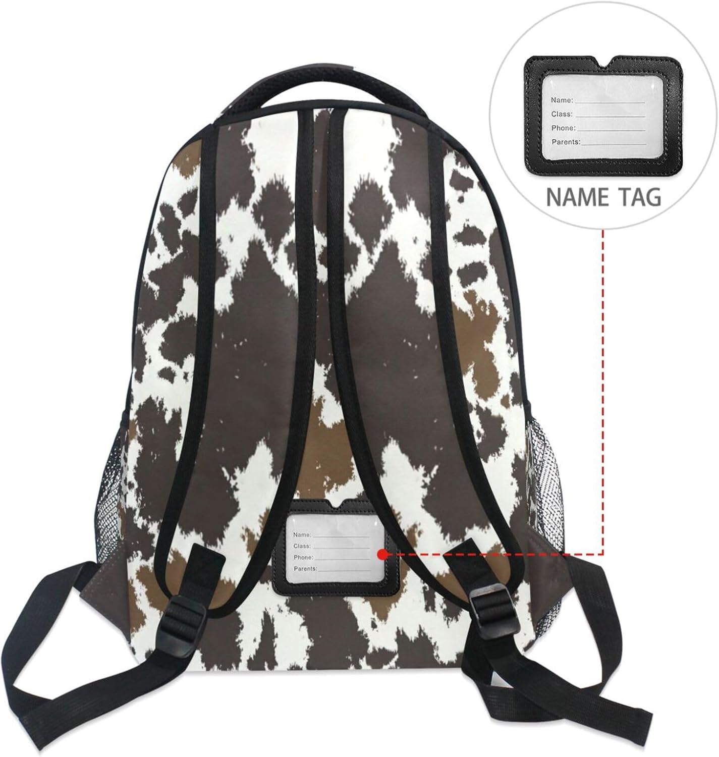 Kcldeci Cow Leather Backpack for Kids Girls Cow Print Small Backpack Kindergarten School Bookbags for Toddler Travel