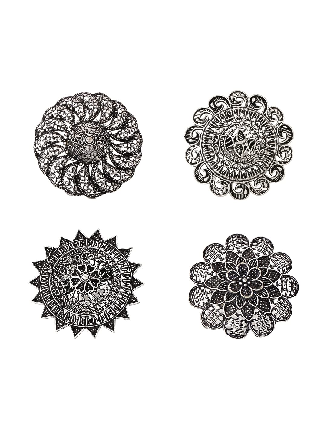 Yellow Chimes Rings for Women and Girls | Traditional Silver Oxidised Ring Set | Big Charm Floral Shaped Oxidised Rings for Girls | Floral Shaped Combo for Women | Accessories Jewellery for Women | Birthday Gift for Girls and Women Anniversary Gift f (B0B1TRV1W3) Amazon Price History, Amazon Price Tracker