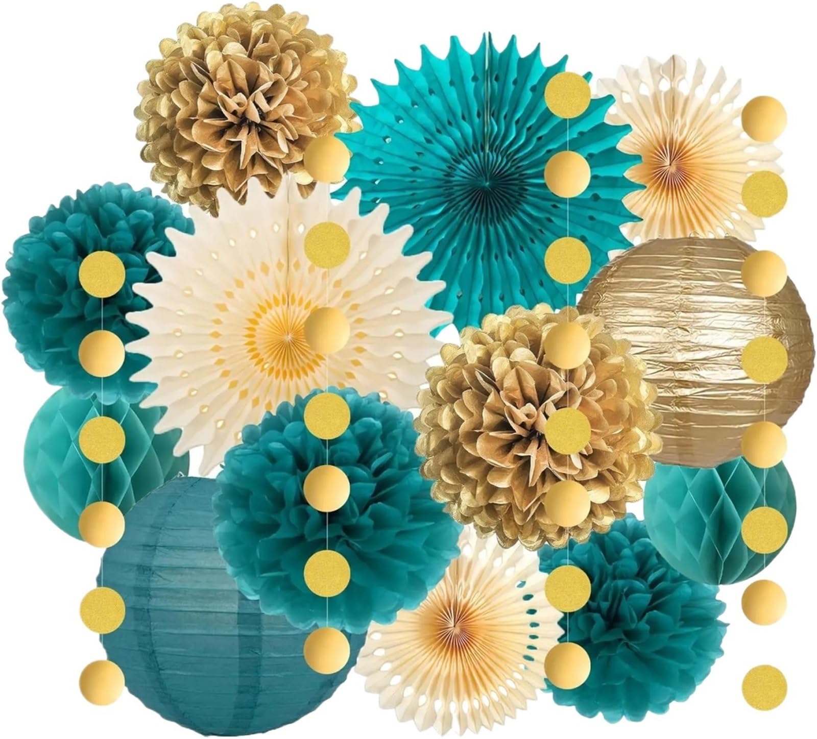 Paper Pompom Paper Fans Lanterns Pom Poms