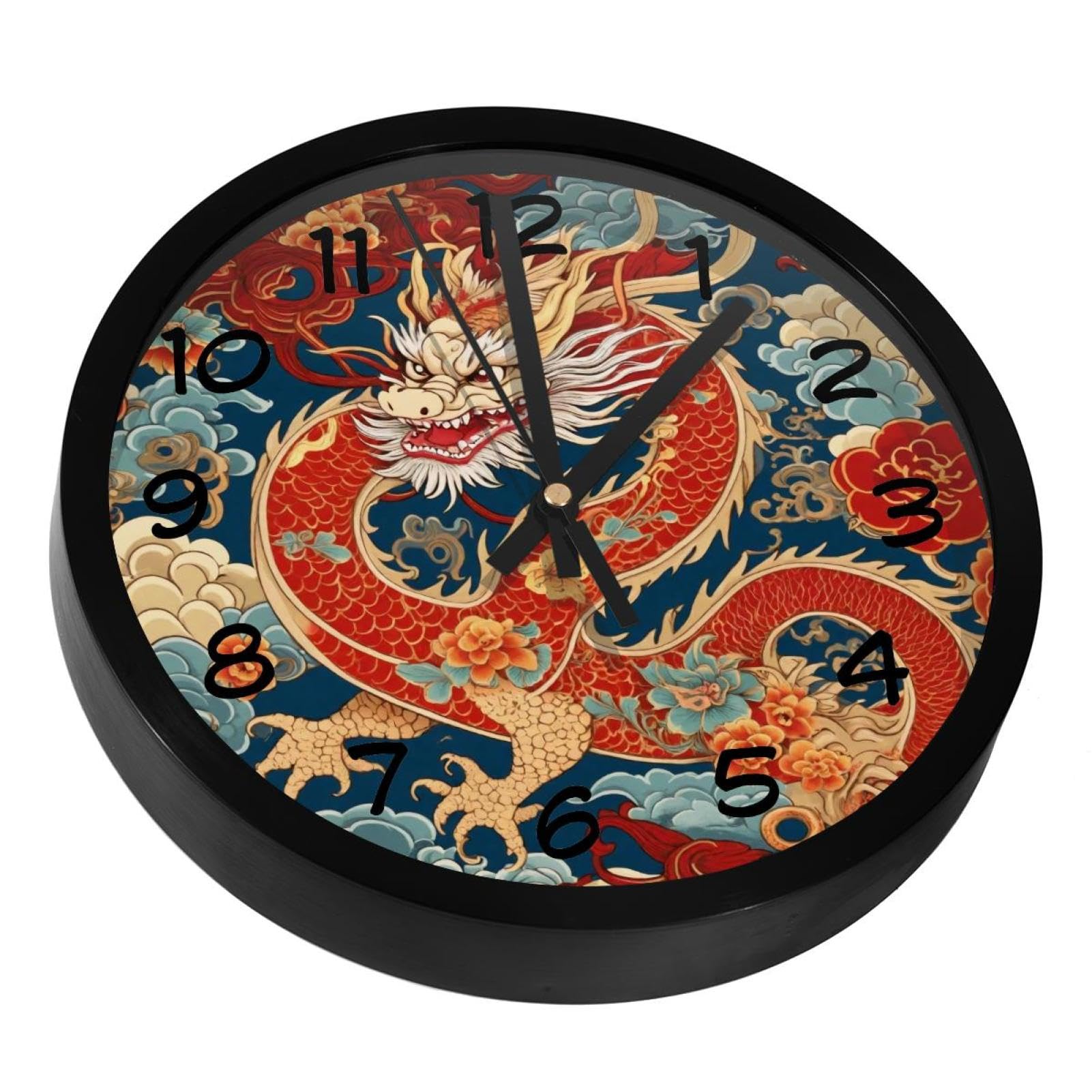 Horloge murale silencieuse dragon pour stopper les bruits nocturnes