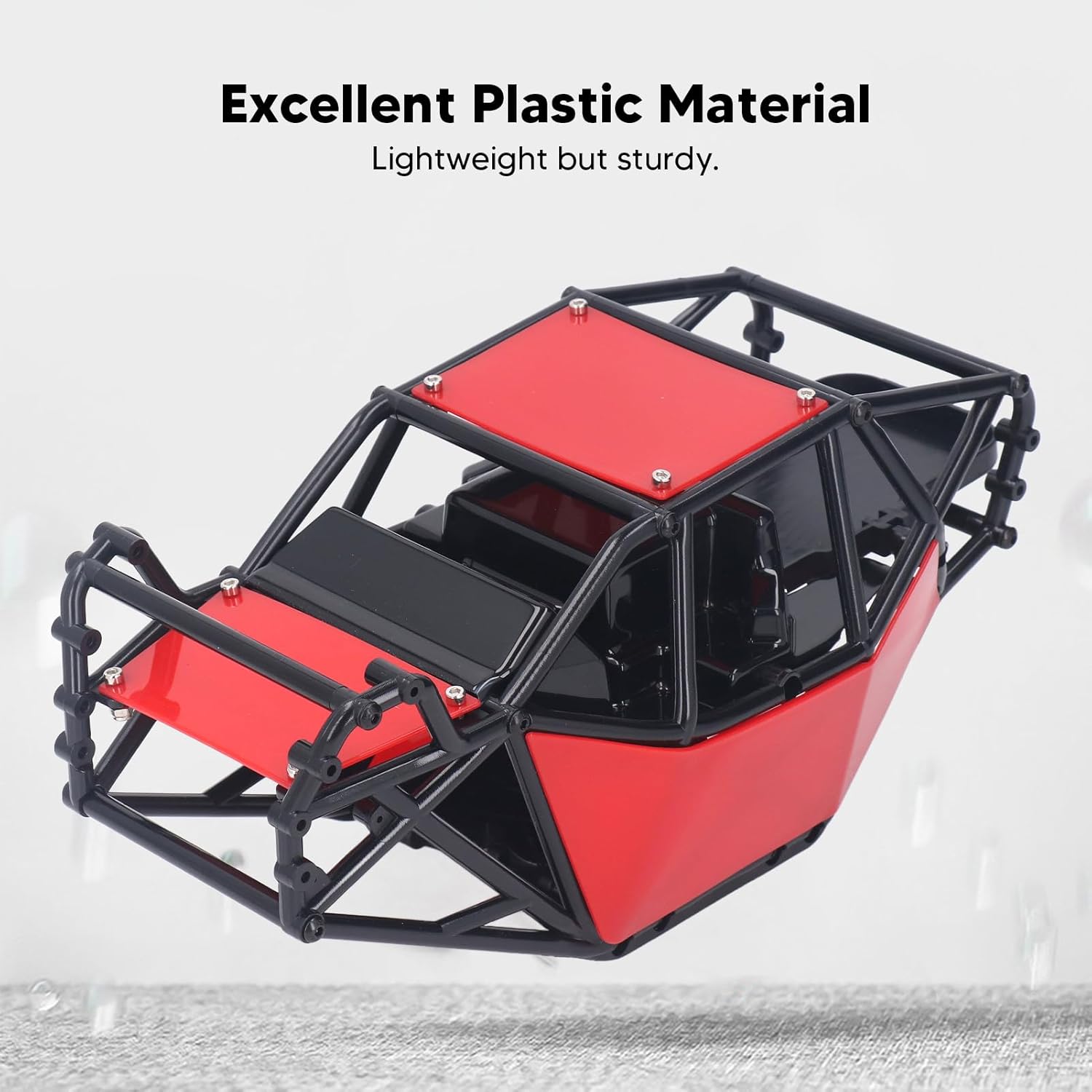 Alomejor RC Car Roll Cage for SCX10 SCX10 II, Plastic Climbing Car Cage with Wide Compatibility - Red