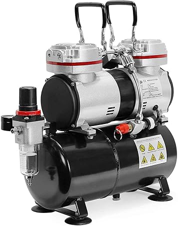 Elephant Series Corded Electric Akari Double Piston Mini Air Compressor with Air Tank 3.5 LTR, Useful for : Make-up, Tattoo, Cake Decoration, Art Work