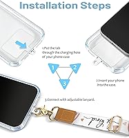 Vista 7 de Cordón para Teléfono con Correa de Muñeca Cruzada, Cordón para Teléfono Celular Be Kind para Alrededor del Cuello, Correa Ajustable, Arcoíris Lindo