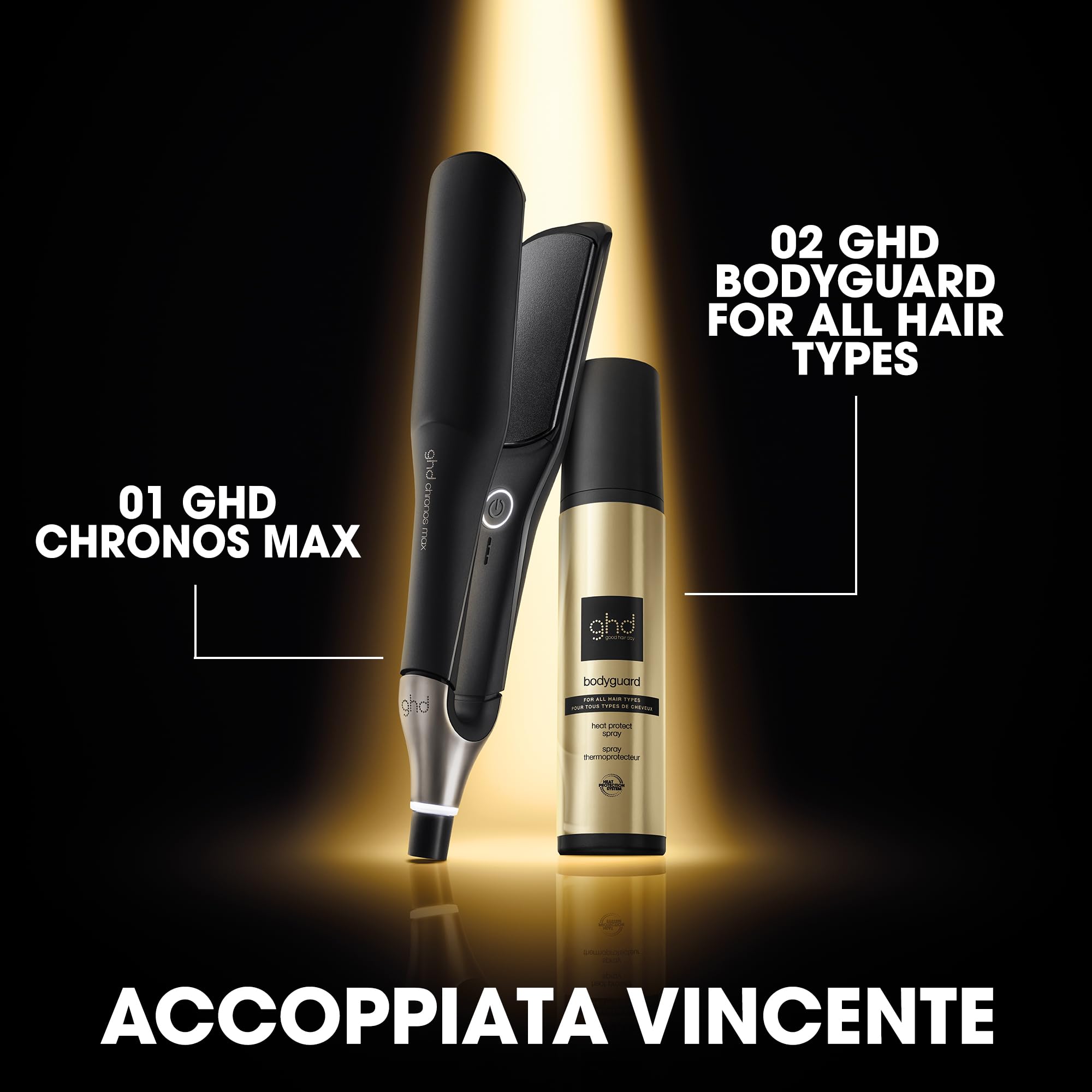 ghd Chronos Max, Piastra Capelli Professionale con Lamelle Larghe Consigliata per Ricci e Chiome Voluminose, Tecnologia HD Predittiva per uno Styling Veloce, Senza Danni da Calore Estremo