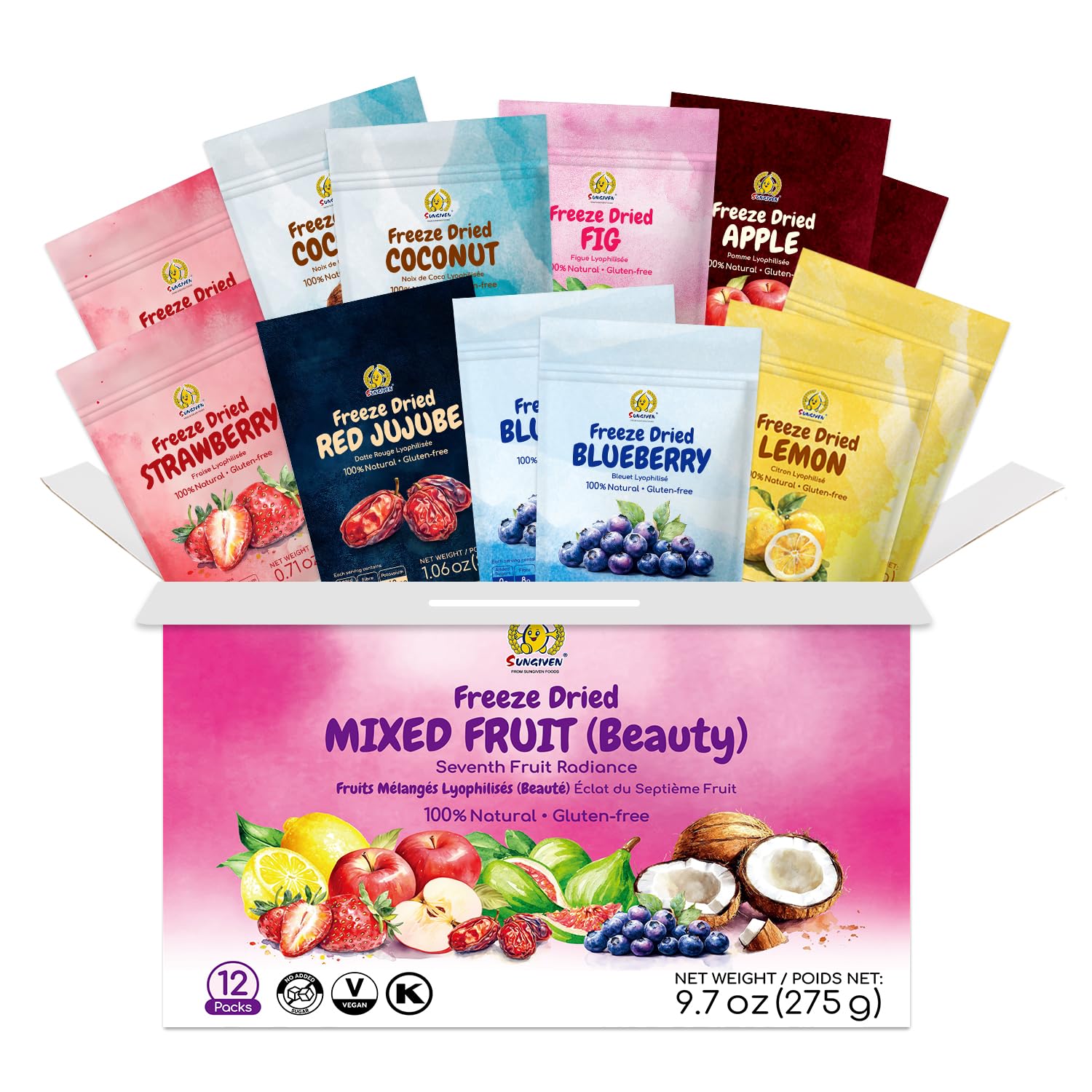 Amazon.com: SUNGIVEN Freeze Dried Fruit Mixed for Beauty, Variety