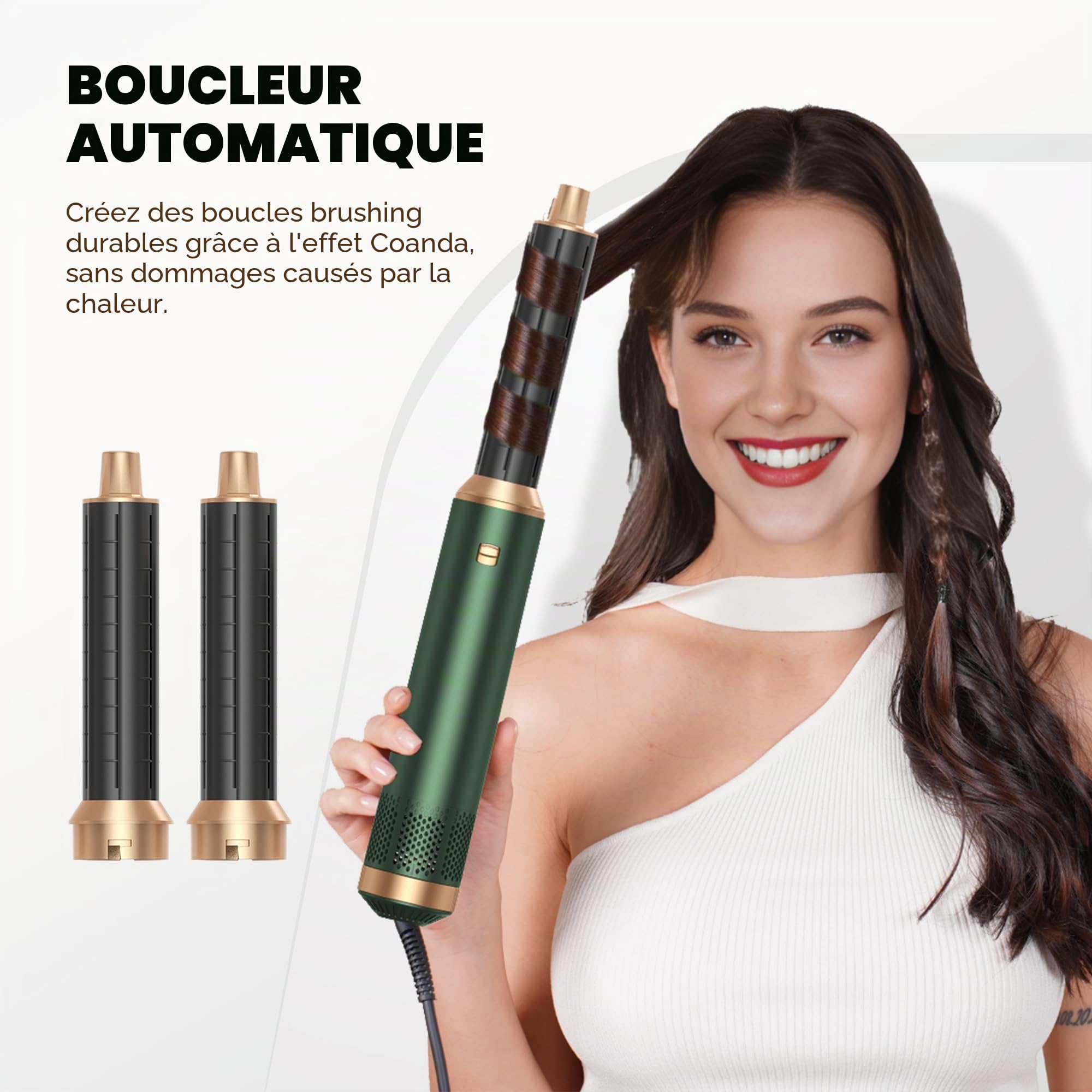 Air Brush 5 en 1 Hair Styler Airbrush 5 en 1 Air Styleravec Seche Cheveux, Brosse Soufflante, Fer a Boucler, Thermal Brush, Brosse Lissante Seche Cheveux 5 en 1 pour Sécher, Boucler, Lisser