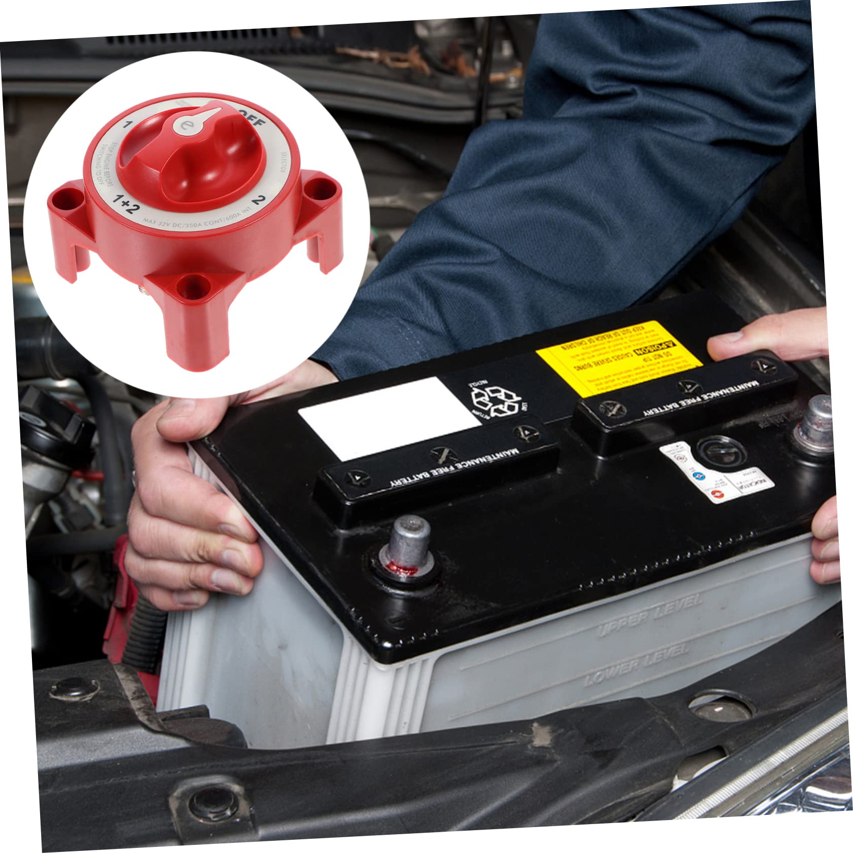 ASAKKURA 600a Multi-function Car Cut off Switch Red Simple Installation for Yacht Power and Rv