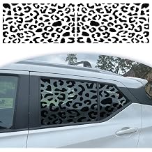 Blueshyhall Rear Window Decal, Leopard Pattern Personalized Creative for Side Window Glass, Black Vinyl Sticker 2 Pcs