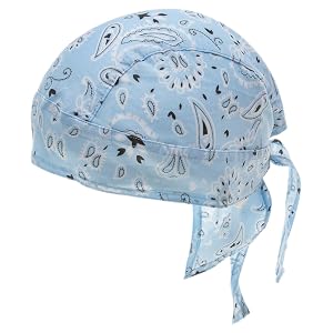 Bandana com Light Blue Paisley Doo Rag Outdoor Essentials Head Wrap 100 Cotton