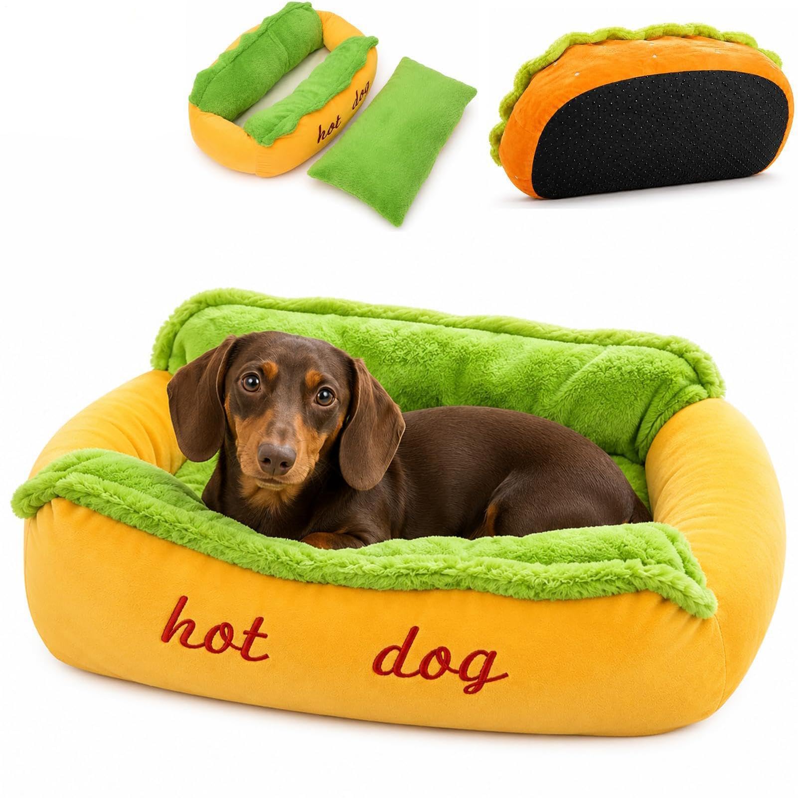 Cuccia Cane Confortevole Sofa Per Gatti A Forma Di Cibo Morbido Antiscivolo | Per Cani Calmante Lavabile E Rimovibile In Fibra Fine Per Cuccioli, Gatti E Ambienti Interni: Soggiorno, Camer