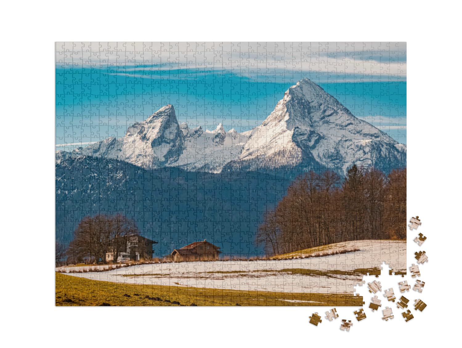 Puzzle 1000 pièces XXL « Paysage Hivernal au Watzmann, Allemagne »