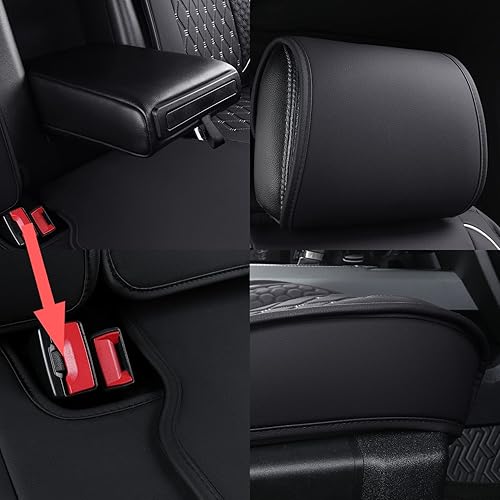 Miniatura 6 de Tomatoman Fundas de asiento de automóvil para camioneta Ford F-150 compatibles con 2009-2023 2024 F150 2017-2024 F250 F350 F450 XLT Crew SuperCab