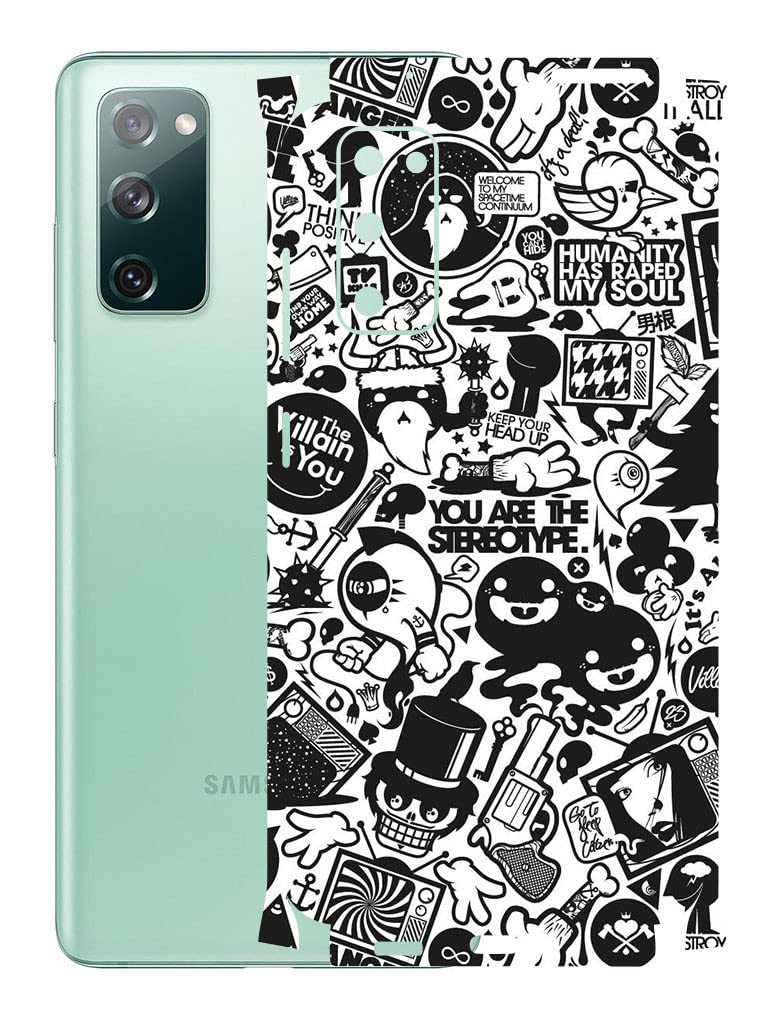 AtOdds - Samsung Galaxy S20 FE Mobile Back Skin Rear Screen Guard Protector Film Wrap with Camera Protector (Coverage - Back+Camera+Sides) (B&W Graffiti) (B0B96Q52RX) Amazon Price History, Amazon Price Tracker